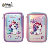 Penar 3 fermoare, FANCY UNICORN, 19.5x12x6.5 cm &ndash; S-COOL
