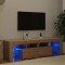 vidaXL Comodă TV cu lumini LED, stejar Sonoma, 140x35x40 cm