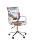 Cumpara ieftin Scaun birou copii HM Ibis Freestyle, Ergonomic, Cadru Metal, Stofa, Inaltime ajustabila, Manere polipropilena, 100 Kg, Multicolor