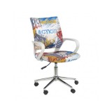 Scaun birou copii HM Ibis Freestyle, Ergonomic, Cadru Metal, Stofa, Inaltime ajustabila, Manere polipropilena, 100 Kg, Multicolor