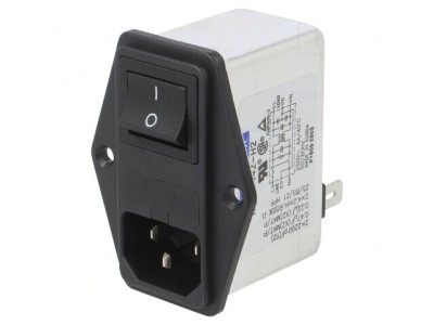 Conector Alimentare AC Soclu Tată 4A 250VAC IEC 60320 4,2mH foto