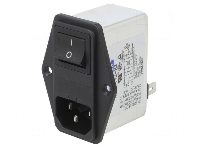 Conector Alimentare AC Soclu Tată 4A 250VAC IEC 60320 4,2mH