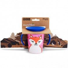 Cana Miracle 360 Munchkin cu manere WildLove 177ml 6L+ red fox