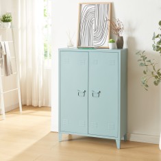 Dulap metalic Oripaa 110x75x33cm gri-albastru [en.casa] HausGarden Leisure foto