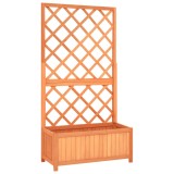 Cumpara ieftin Jardiniera cu spalier, maro, 70x30x135 cm, lemn masiv de brad