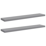 Cumpara ieftin Rafturi de perete suspendate, 2 buc., gri, 120x23,5x3,8 cm, MDF