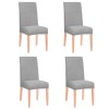 Set 4 huse universale pentru scaun, marime universala, poliester si spandex, 45 x 60 cm, gri cu carouri Household NewTrend