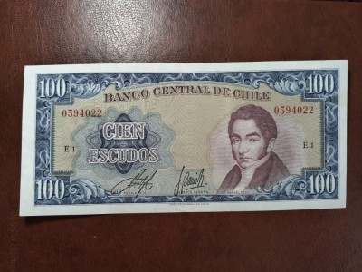 CHILE 100 ESCUDOS SUPERBA foto