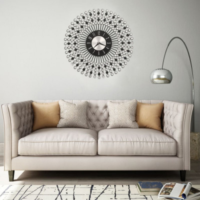 Gossi ceas de perete, negru, 43 cm, metal foto