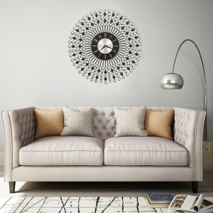 Gossi ceas de perete, negru, 43 cm, metal