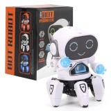 Jucarie interactiva robot inteligent electric ZYTEQ&reg;️ pentru copii, cu lumina LED si functie de dans, alb
