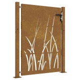 Cumpara ieftin Poarta pentru gradina, 105x130 cm, otel corten, model iarba