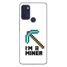 Husa compatibila cu Motorola Moto G60S Silicon Gel Tpu Model Minecraft Miner