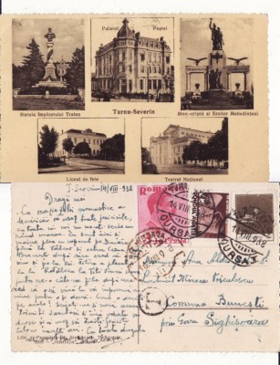 Turnu Severin- Teatrul, posta, liceul -rara foto