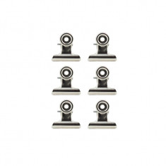 Set 6 clipsuri magnetice- Medium Bulldog Clip -Silver | Romanowski Design