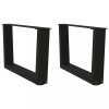 Gossi picioare pentru masa in forma de v 2 buc negru otel