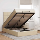 VidaXL Cadru de pat otoman cu saltea crem 120x200cm stofa 3314001
