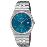 Casio MTP-B145D-2A2VEF Ceas Unisex Quartz Cadran Turcoaz Albastru Brățară Argintie 35mm