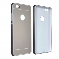 Husa Bumper Aluminiu Mirror I-berry Pentru Huawei P9 Lite (2016) Argintiu