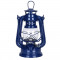 Felinar metalic Pufo Retro pe ulei lampant cu fitil, 24 cm, albastru
