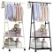 Organizator haine cu 2 polite, mobil, 160x55x42cm, suport umerase