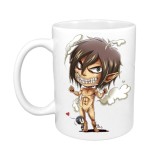 Cana alba personalizata Attack on Titan Eren Yeager Devil Manga, INOVATIX&reg;. 330 ml