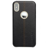 Husa iPhone X/Xs Qialino Leather Back Case Neagra