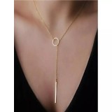 Cumpara ieftin Colier auriu cu charm geometric - 49494