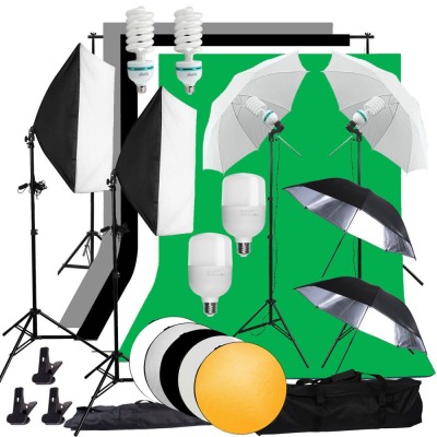 Kit de iluminare continua AbestStudio, Softbox, 4 becuri, Multicolor foto