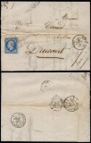 France 1865 Cover + Content Beziers to Drucourt Railroad cancel D.782