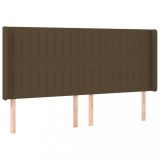 Cumpara ieftin Tablie de pat cu aripioare maro inchis 183x16x118/128 cm textil