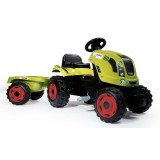 Tractor cu Pedale Smoby Claas, Galben, Remorca, Metal si Plastic, +3 ani, Baieti Fete