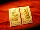 Serie Timbre Lituania - Flora 1992 , 2 valori, Nestampilat