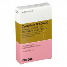 Tablete, Meda, Zymafluor, Fluor 0.25mg si Vitamina D3 500 UI, fara Lactoza, 90 tablete