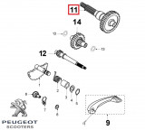 Ax roata spate (arbore iesire) original Peugeot Speedfight 3 - Vivacity 3 2T 50cc (45 dinti)