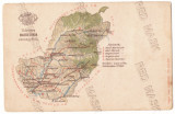 2811 - MAP, Targu Mures, Ernei, Reghin - old postcard - unused, Necirculata, Printata