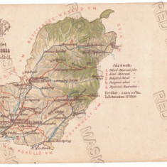 2811 - MAP, Targu Mures, Ernei, Reghin - old postcard - unused