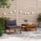 vidaXL Set canapea de grădină, 2 piese, perne gri &icirc;nchis, lemn acacia 316284