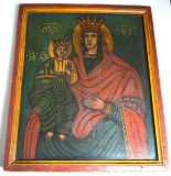 "Maica Domnului cu pruncul" icoana pe lemn Moldova secolul XIX