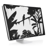 Husa pentru monitor de 24-26 inch, Kwmobile, Negru/Alb, Textil, 43618.18