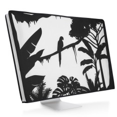 Husa pentru monitor de 24-26 inch, Kwmobile, Negru/Alb, Textil, 43618.18