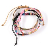 Set 3 bratari multicolore din material textil