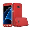 Husa Fullbody Elegance Luxury Red pentru Samsung Galaxy S7 Edge acoperire completa 360 grade cu folie de protectie gratis, Flippy