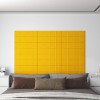 Panouri de perete 12 buc. galben 60x30 cm catifea 2,16 m&sup2;