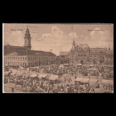 Carte poștală veche Oradea &ndash; Piata Sfantul Ladislau vedere de ansamblu &ndash; 1915