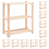 VidaXL Etajere cu 3 niveluri, 10 buc., 80x38x90 cm, pin masiv, 150 kg 3051120