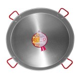 Tigaie din otel lustruit, paella valenciana, diametru 90 cm, 4 manere, 50 portii, Garcima, GRC10090