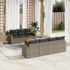 Gossi set canapele de gradina cu perne, 8 piese, gri, poliratan