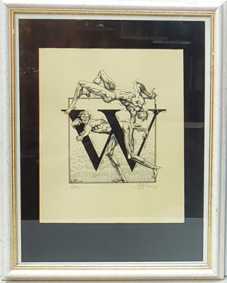 TUDOR BANUS - EX LIBRIS cu initiala W foto