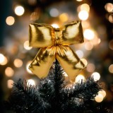 Cumpara ieftin Decoratiune funda &ndash; aurie sclipitoare &ndash; 21 x 19 cm &ndash; poliester Best CarHome